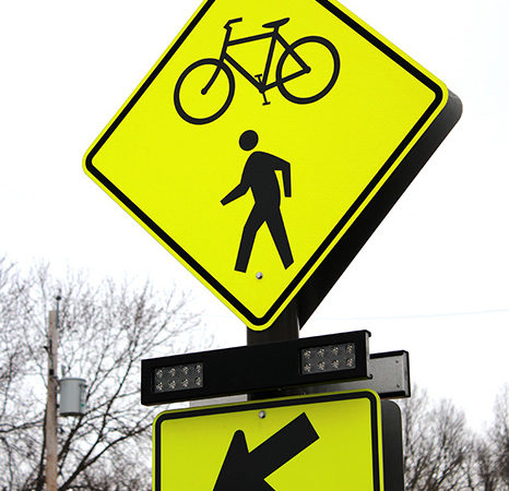 pedestrian safety sign in Ohio