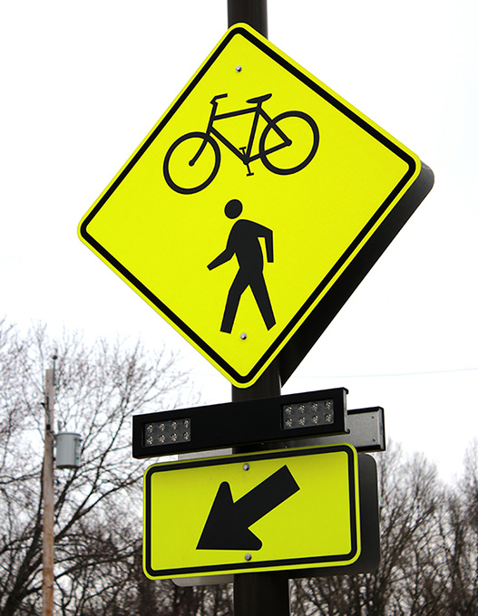 pedestrian safety sign in Ohio