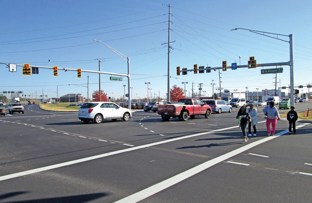 pedestrian-friendly intersection designed by LJB