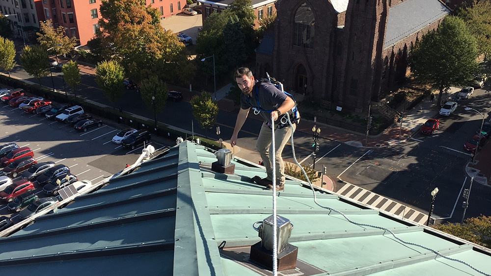 LJB's Hunter Meadors performing fall protection inspection
