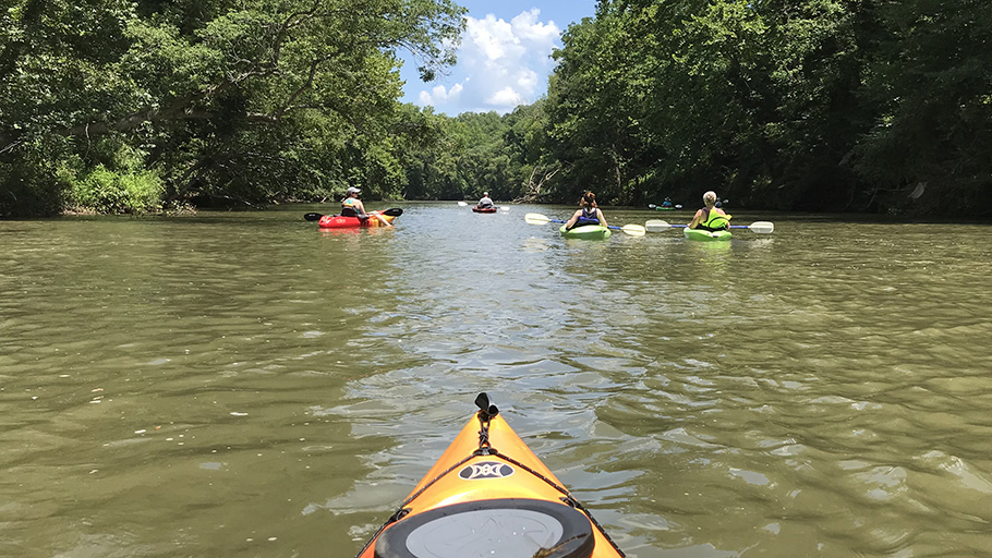 LJB's NC team kayaking for employee well-being