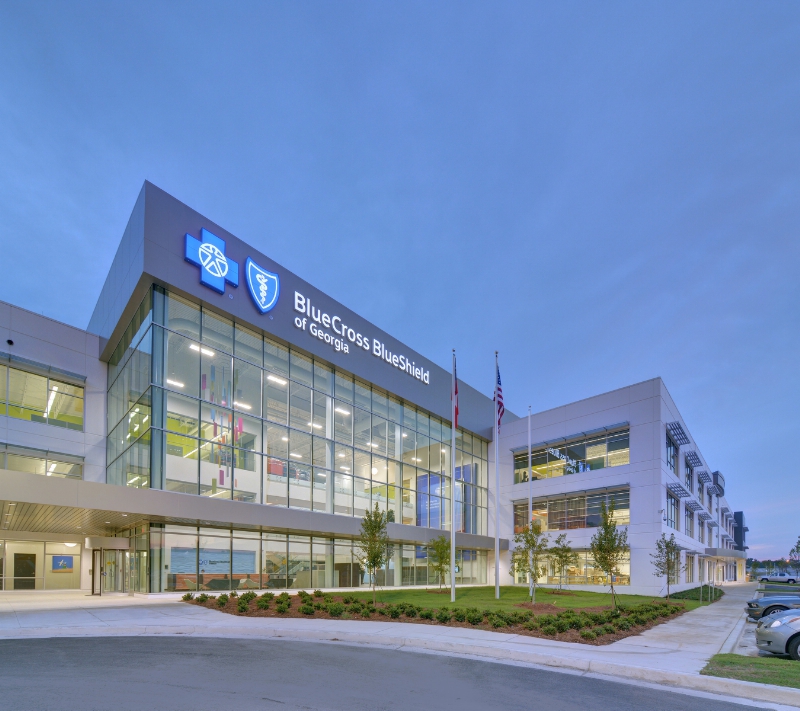 A new office building developed by The Molasky Group for Blue Cross and Blue Shield of Georgia (BCBSGa), the state&apos;s largest health solutions company, opens today in the Muscogee Technology Park in Columbus. The new 235,000 square foot facility will house approximately 1500 employees and will be BCBSGa&apos;s main hub for servicing its nearly 3 million members with healthcare plans, including medical, dental, life and specialty programs. (PRNewsFoto/The Molasky Group)